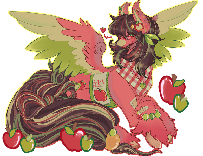 This is my pony sona who is a baker in Sweet Apple Acres! She is apart of the apple family and is pretty close to her cousin, Apple Jack!
